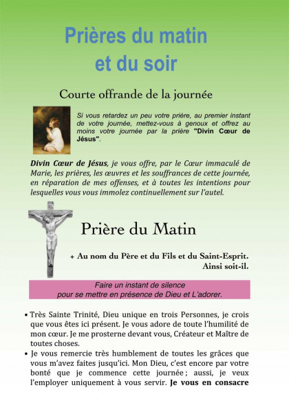 Prières du matin et du soir (LOT DE 10)